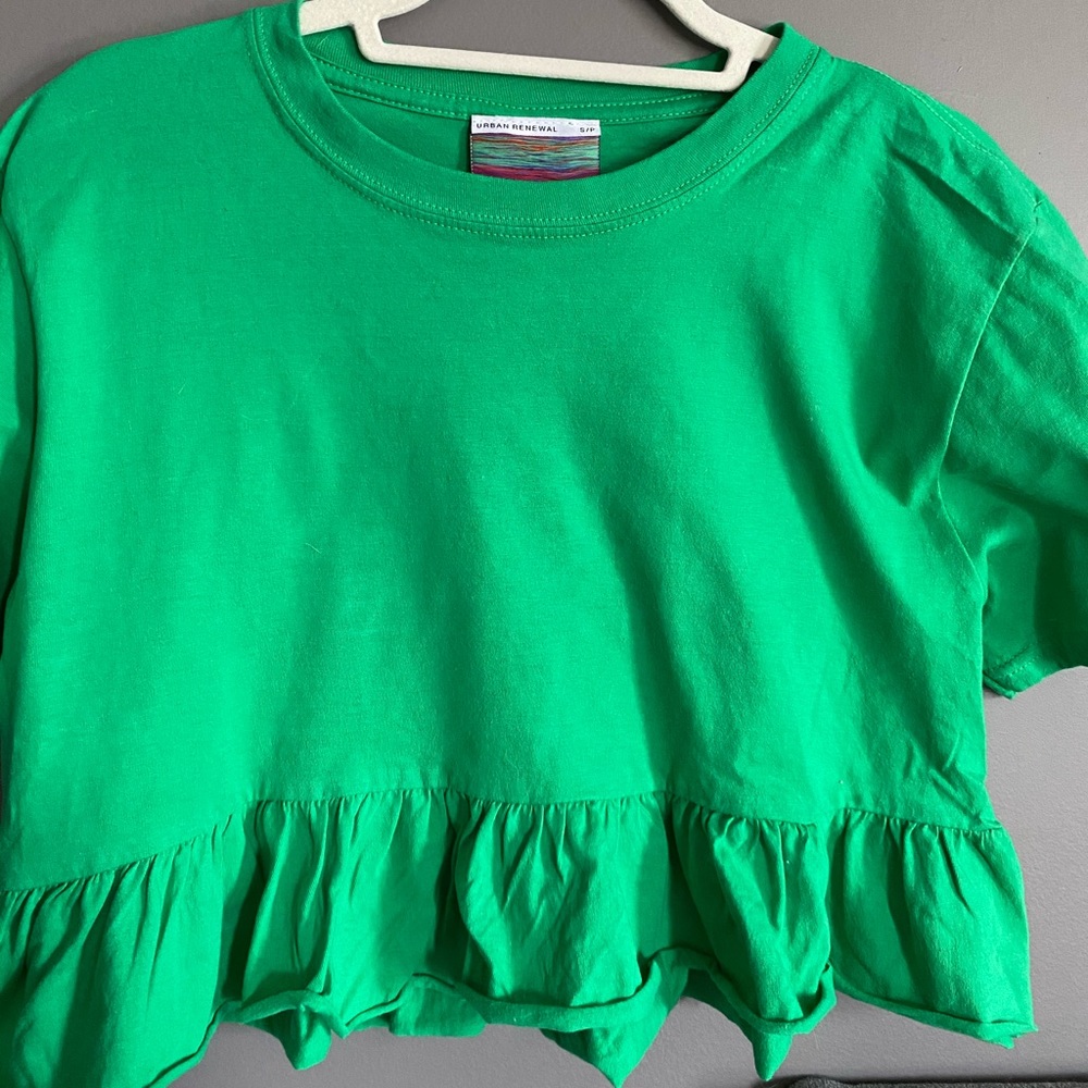 Green flowy urban outfitters crop top